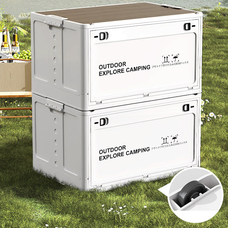 🔥Limited-time offer-Collapsible Camping Storage Box with Wooden Lid