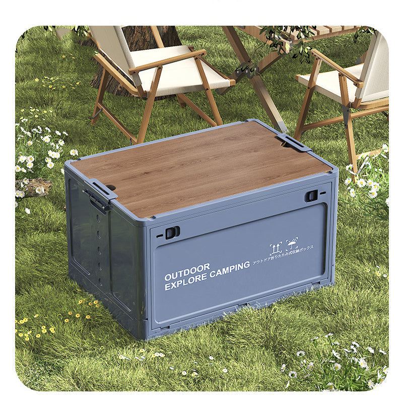 🔥Limited-time offer-Collapsible Camping Storage Box with Wooden Lid