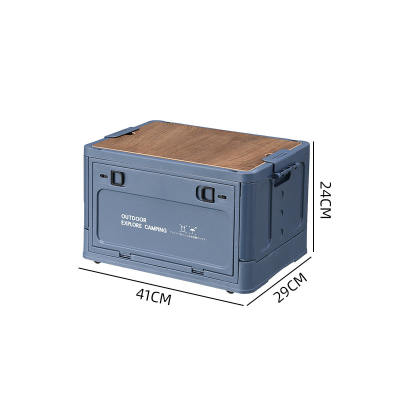 🔥Limited-time offer-Collapsible Camping Storage Box with Wooden Lid