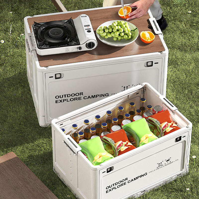 🔥Limited-time offer-Collapsible Camping Storage Box with Wooden Lid