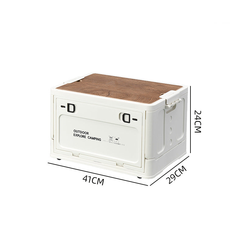 🔥Limited-time offer-Collapsible Camping Storage Box with Wooden Lid