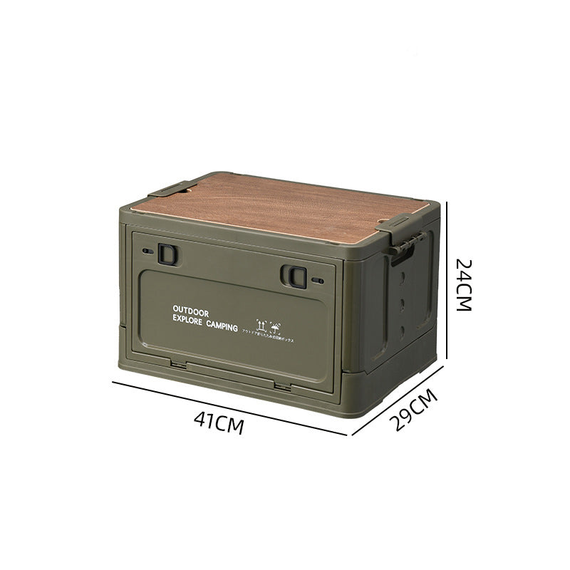 🔥Limited-time offer-Collapsible Camping Storage Box with Wooden Lid