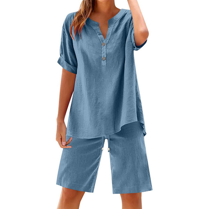 Women's Cotton Linen 2-Piece Outfit Set