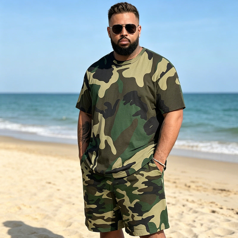 ⏳Time-Limited Special⏰Men's Camouflage Print T-Shirt & Shorts Set