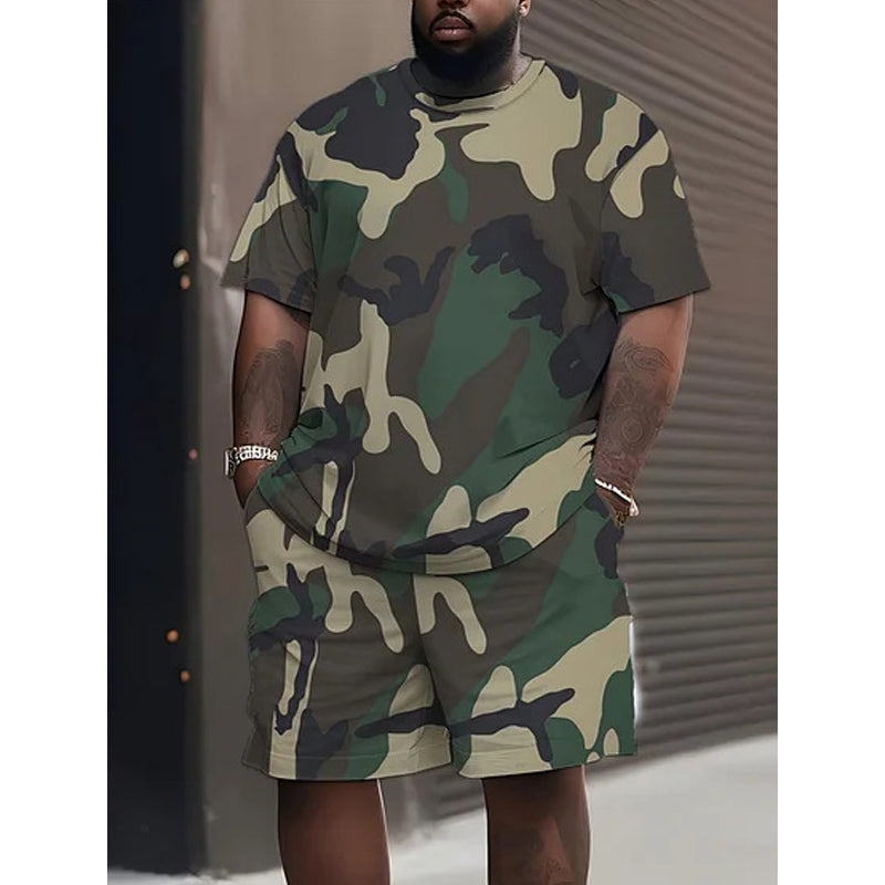 ⏳Time-Limited Special⏰Men's Camouflage Print T-Shirt & Shorts Set