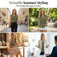 ☀️ Summer Chic Alert – Women’s V-Neck Button-Down Top For Every Occasion ☀️