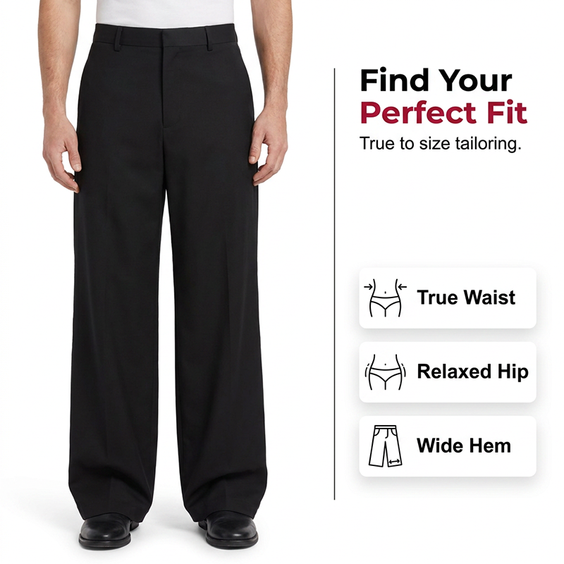 ⏳Limited-time 50% off⏰Men's Classic Fit Wide-Leg Suit Trousers