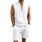 🌴 50% OFF NOW!👕 Men's Linen Sleeveless Set – Top & Shorts with Lace-Up Design – Summer Essential 🌊