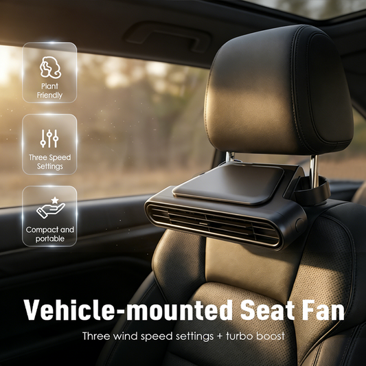 Car Seat Fan 🌬️ – 3-Speed Rechargeable Clip-On Fan with 3000mAh Battery 🔋 | USB-C Charging ⚡ for Cars 🚗, Golf Buggies 🛺 & Campervans 🏕️