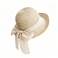 Women's Wide Brim Straw Sun Hat with Bow
