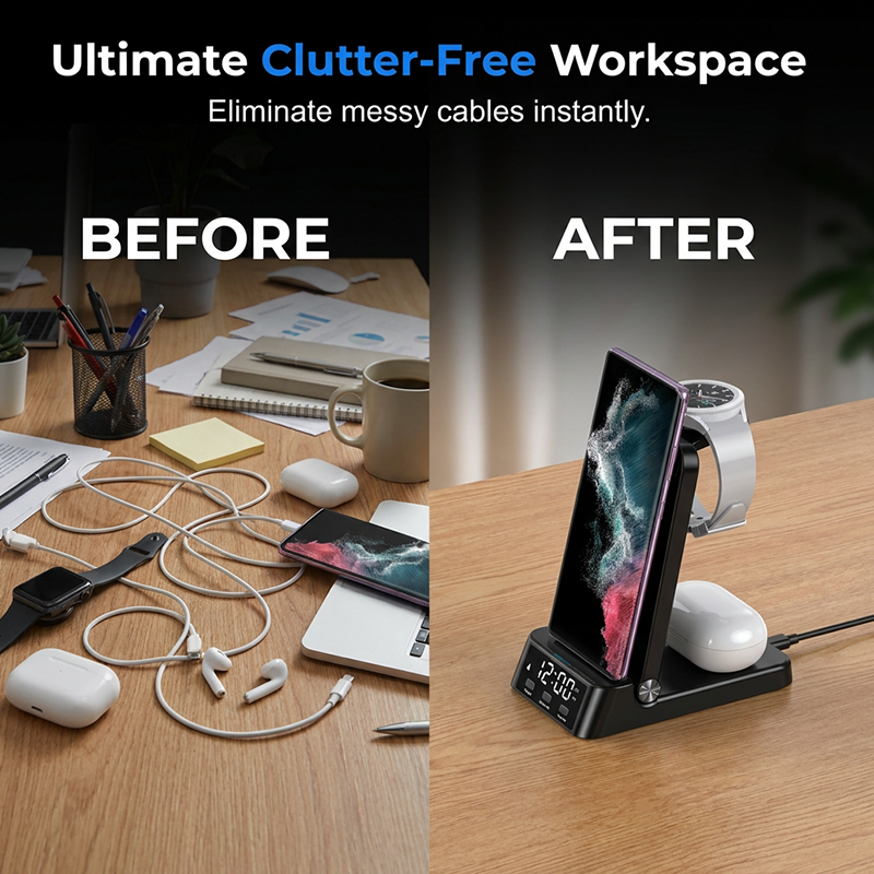 ⏳LIMITED-TIME 50% OFF! 🔥3-in-1 Fast Wireless Charger Stand(📱+⌚+🎧)