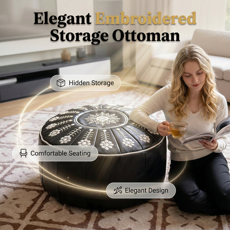 🥳2026 HOT SALE🥳💞50K+ SOLD!🏡🔊 50% OFF! High-end luxury-quality leather Versatile Round Storage Seat