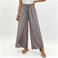 Women's Smocked Waist Wide-Leg Pants with Slit