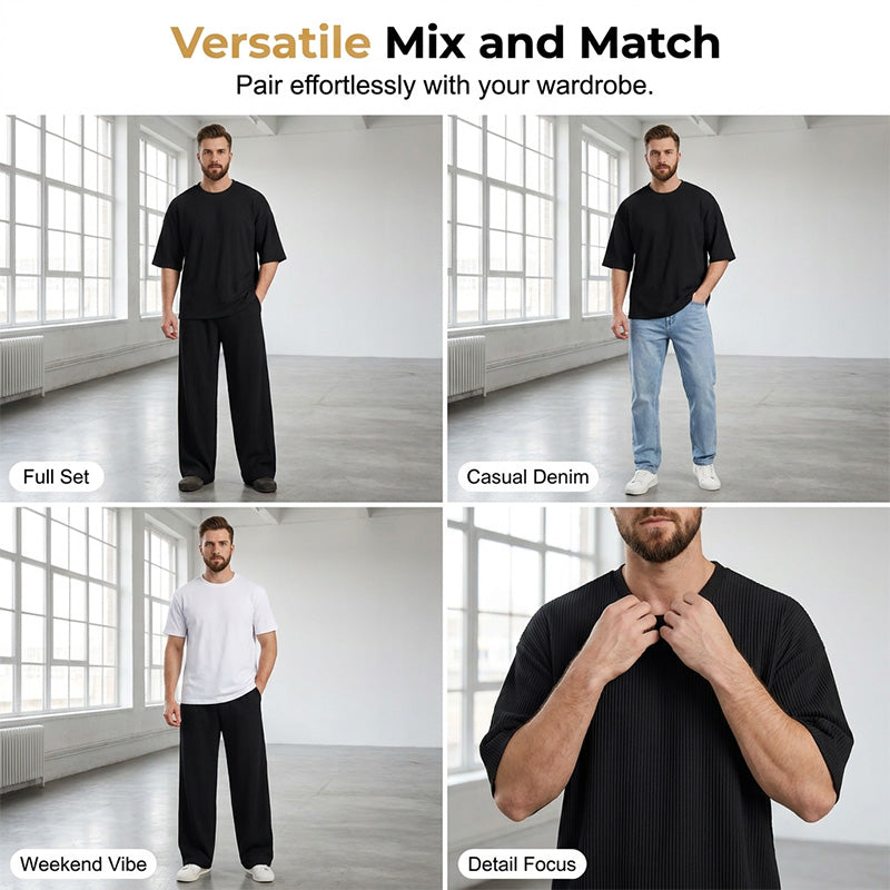 🔥Limited-time offer-Men's Modern Casual Pleated Tracksuit