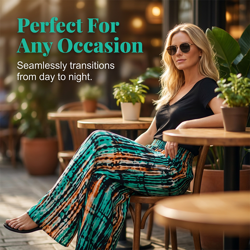 🔥Limited-time offer-Women's Smocked High Waist Wide-Leg Pants
