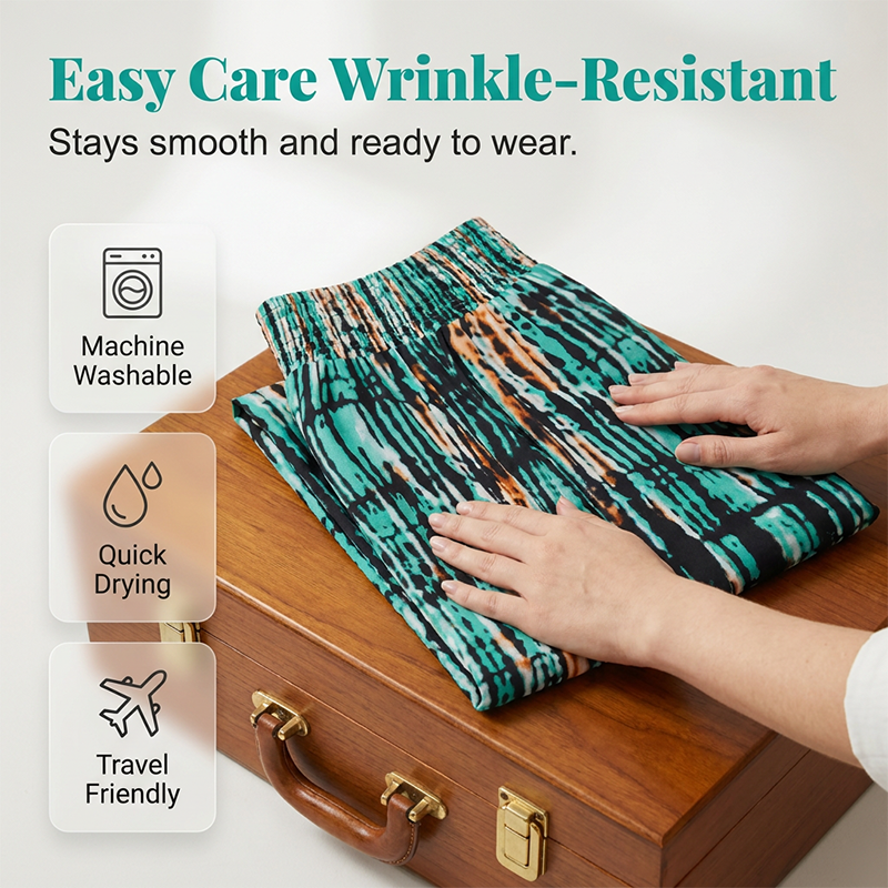 🔥Limited-time offer-Women's Smocked High Waist Wide-Leg Pants