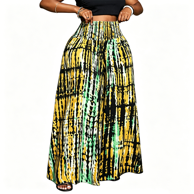 🔥Limited-time offer-Women's Smocked High Waist Wide-Leg Pants