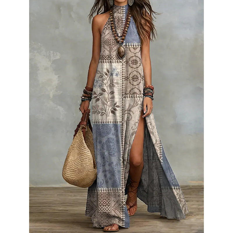 🔥New arrivals at 50% off-Women's Sleeveless Floral Print Flowy Maxi Dress
