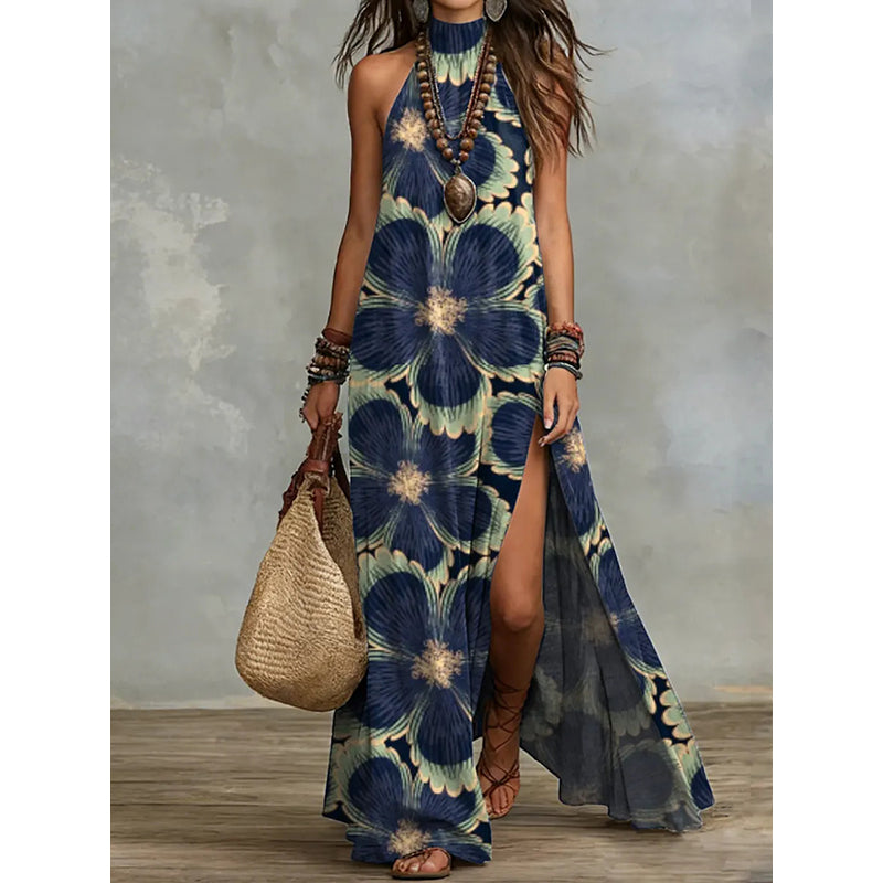 🔥New arrivals at 50% off-Women's Sleeveless Floral Print Flowy Maxi Dress