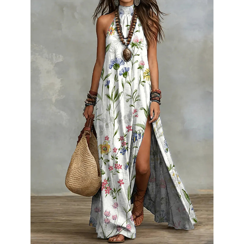 🔥New arrivals at 50% off-Women's Sleeveless Floral Print Flowy Maxi Dress