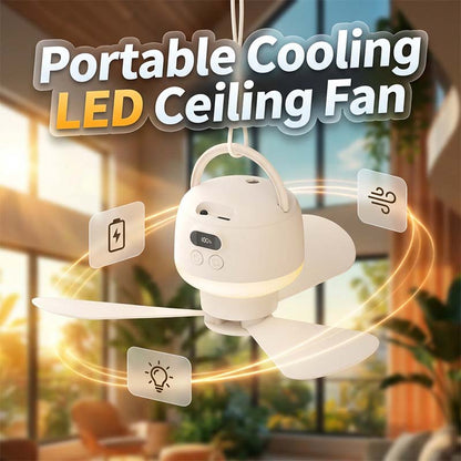 🔥Only ￡20.8💴 Limited Stock⏰ Portable USB Ceiling Fan with LED Light |💡 USB-Powered, Hang Anywhere, Ideal for Camping & Home – Cash on Delivery ✅