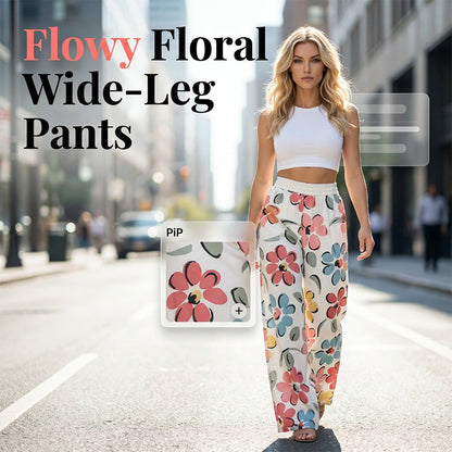 Women's Floral Print Wide-Leg Palazzo Pants