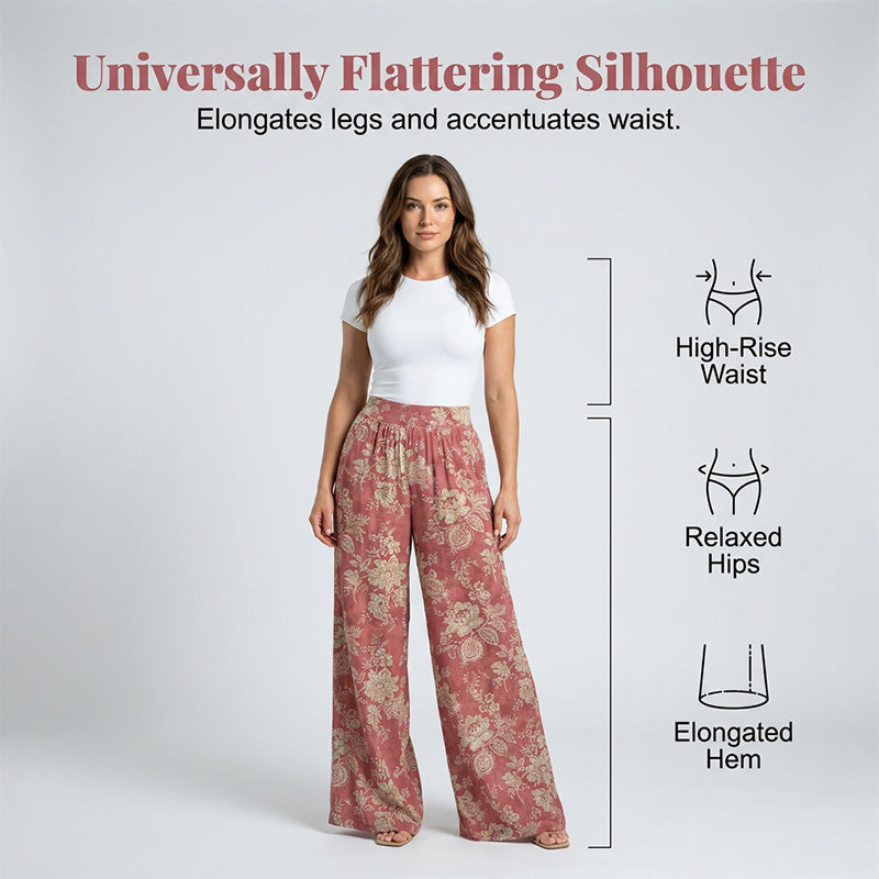Women's Floral Print Wide-Leg Palazzo Pants