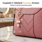 🥳New Arrival 50% OFF👜Women's V-Stitched Satchel – Gold Hardware, Multi-Compartment, Top-Handle 🌸
