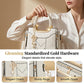 🥳New Arrival 50% OFF👜Women's V-Stitched Satchel – Gold Hardware, Multi-Compartment, Top-Handle 🌸