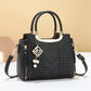🥳New Arrival 50% OFF👜Women's V-Stitched Satchel – Gold Hardware, Multi-Compartment, Top-Handle 🌸