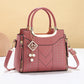 🥳New Arrival 50% OFF👜Women's V-Stitched Satchel – Gold Hardware, Multi-Compartment, Top-Handle 🌸