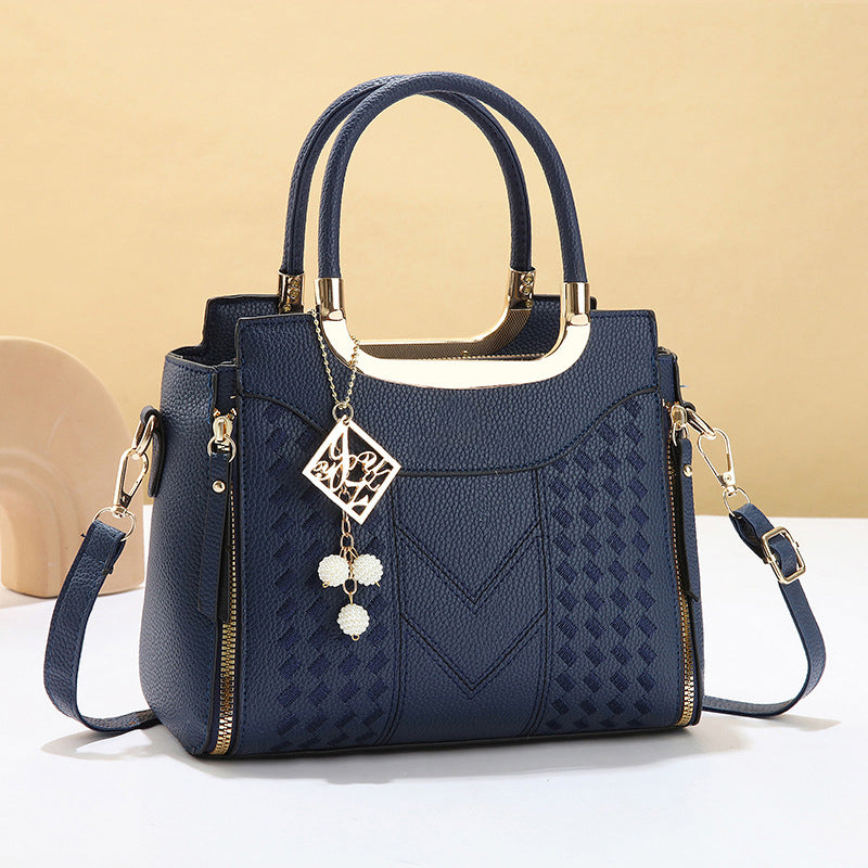 🥳New Arrival 50% OFF👜Women's V-Stitched Satchel – Gold Hardware, Multi-Compartment, Top-Handle 🌸