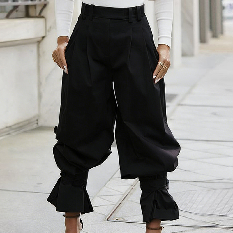 👖 LIMITED-TIME 50% OFF! ✨ Women's Pleated Lantern Pants – Ruffled Cuffs, Drawstring Waist, Flow Wide-Leg 🌸