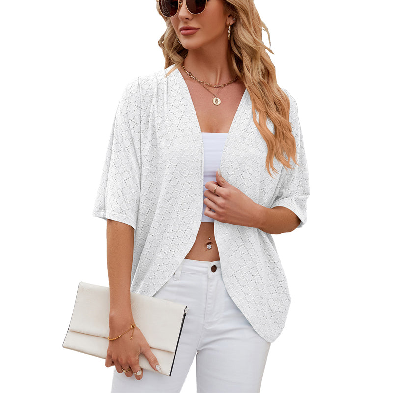 Open-Front Half-Sleeve Cardigan 🧥✨ – Minimalist Solid Colour, Lightweight, S-2XL