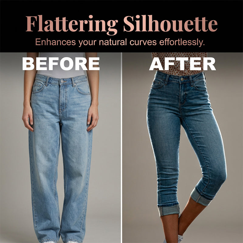 🔥Women's Casual High Waist Stretch Capri Jeans