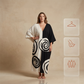 Elegant V-Neck Two-Tone Spiral Print Dress