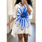 Women's Floral Print Button-Down Shirt Dress