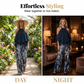 Women's 2-Piece Flowy Halter Outfit with Printed Pants