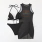 3-Piece Bikini Set with Graphic Cover-Up