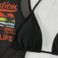 3-Piece Bikini Set with Graphic Cover-Up