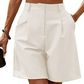 Women's High-Waist Pleated Shorts