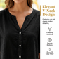 Women's Linen V-Neck Shirt & Shorts Set