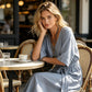 Solid Color V-Neck Maxi Dress with Pockets