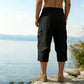 Men's Linen Blend Cargo Capri Pants