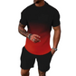 Men's Gradient Print Shirt and Shorts Set