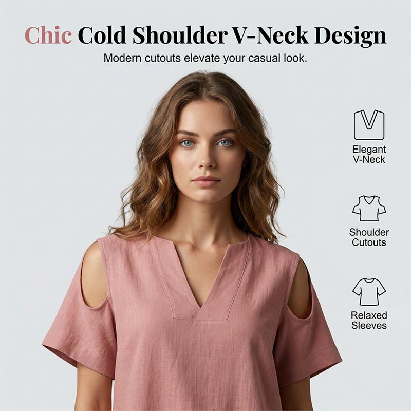Solid Color Relaxed Fit Tunic and Trousers Outfit