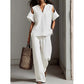 Solid Color Relaxed Fit Tunic and Trousers Outfit