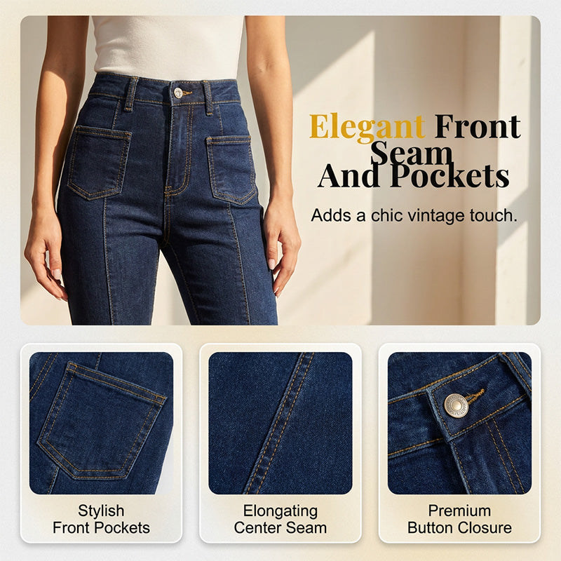 Women's High-Waisted Flared Capri Jeans
