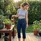 Women's High-Waisted Flared Capri Jeans