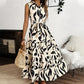 Sleeveless Collared Maxi Dress with Tie-Waist